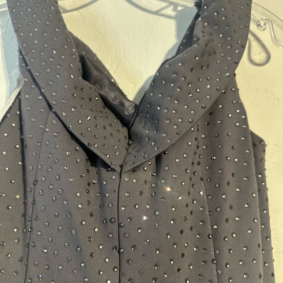 Sherri Hill Charcoal Gown with Tulle Skirt - Picture 12 of 15